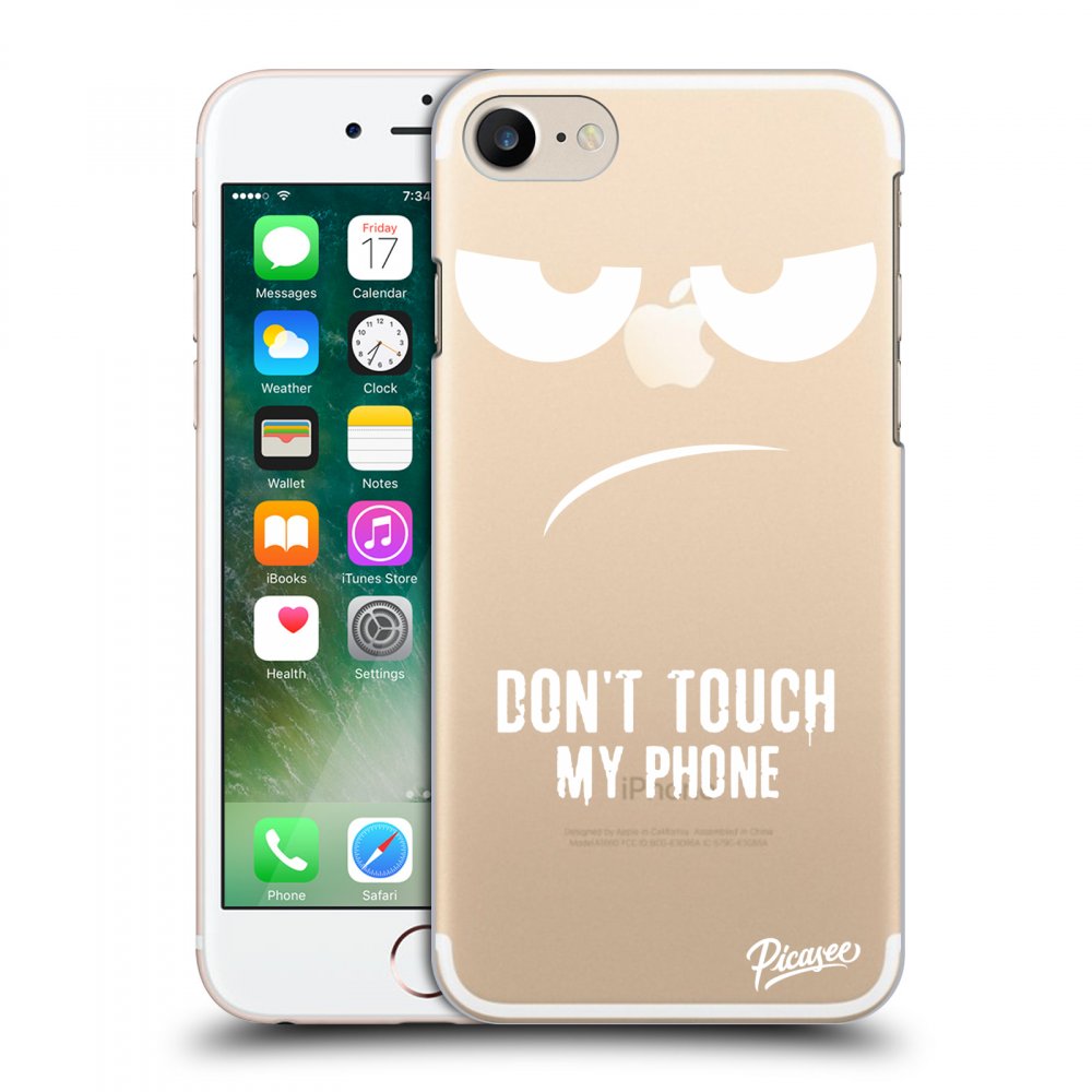 Picasee silikonska prozirna maskica za Apple iPhone 7 - Don't Touch My Phone