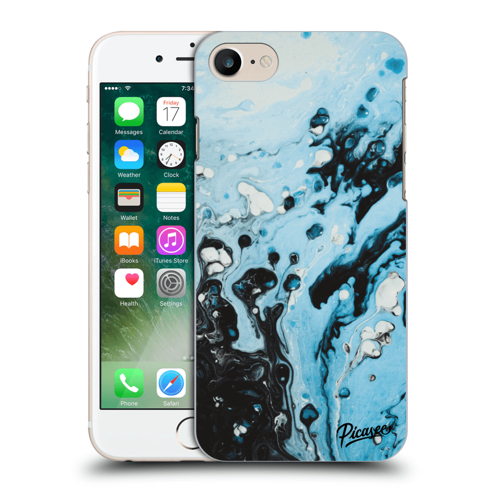 Picasee silikonska prozirna maskica za Apple iPhone 7 - Organic blue