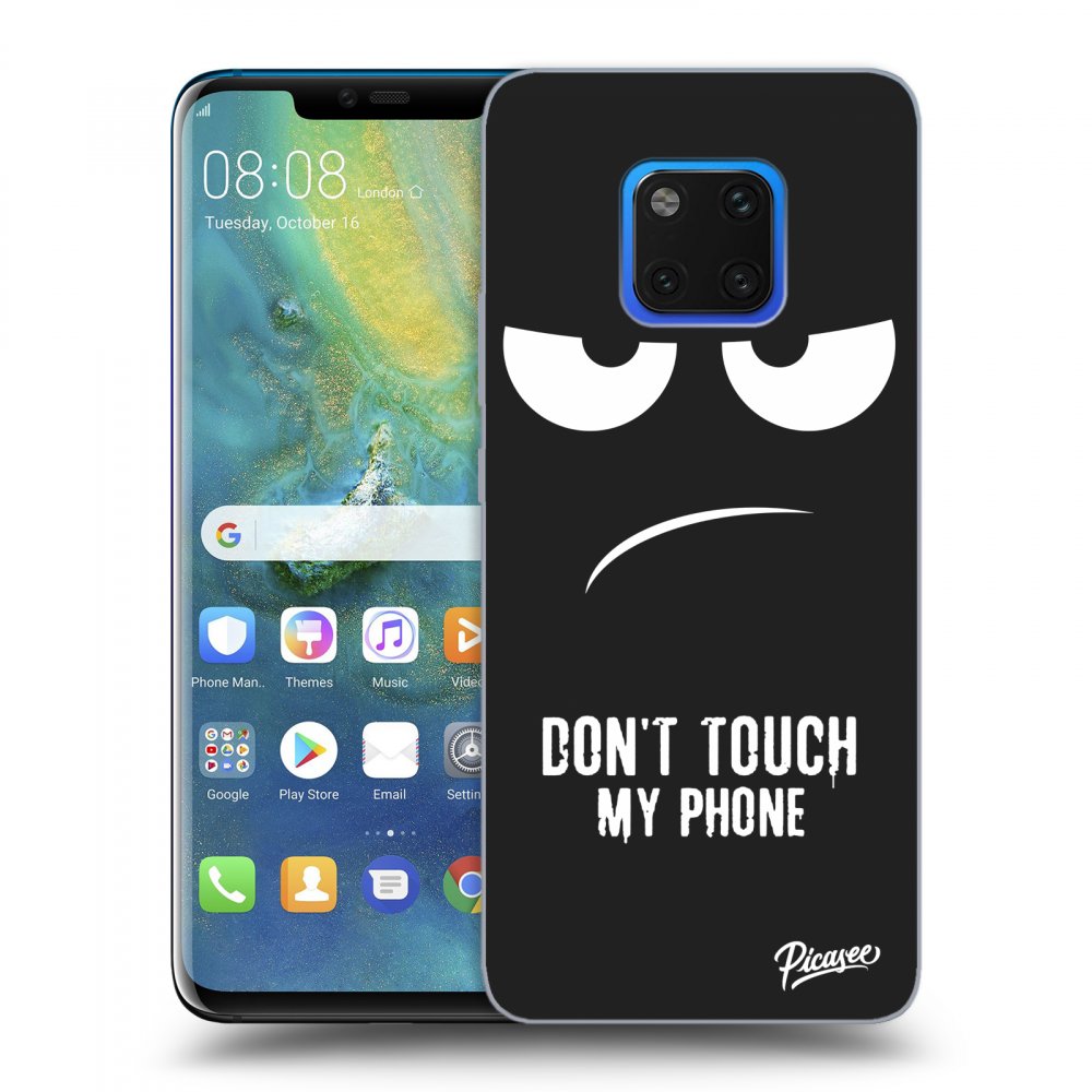 Picasee crna silikonska maskica za Huawei Mate 20 Pro - Don't Touch My Phone