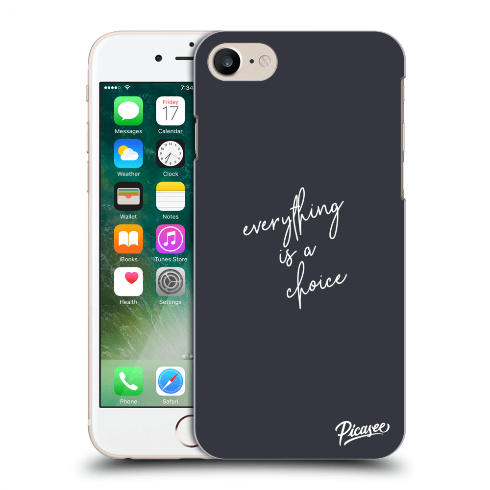 Picasee crna silikonska maskica za Apple iPhone 8 - Everything is a choice