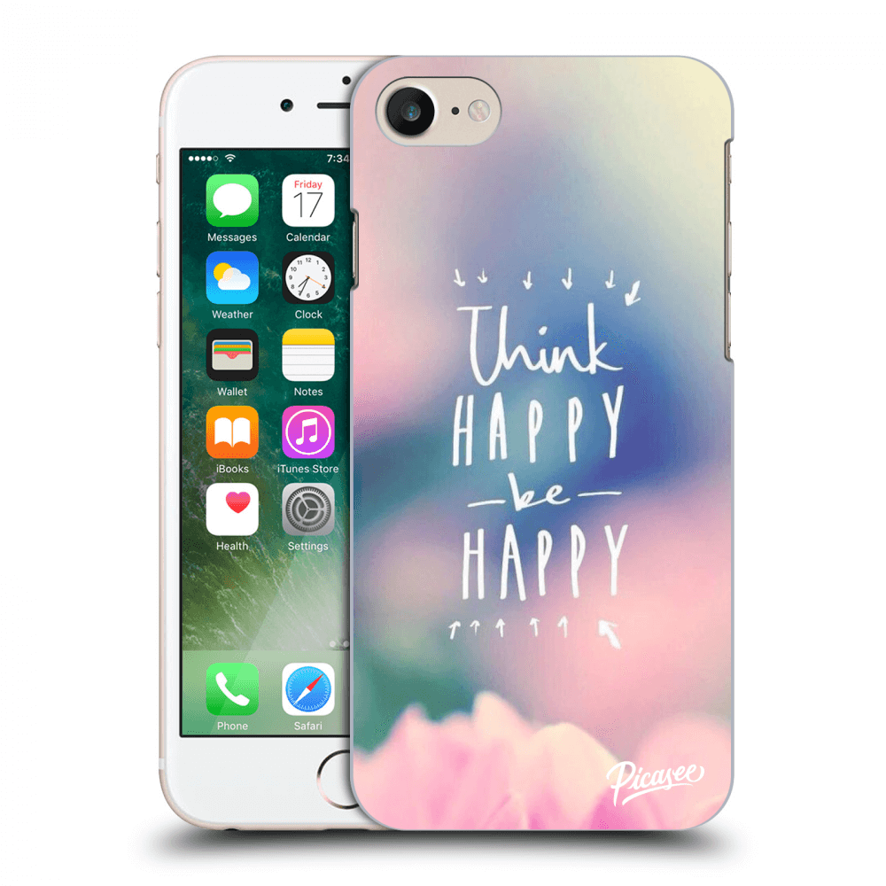 Picasee silikonska prozirna maskica za Apple iPhone 8 - Think happy be happy