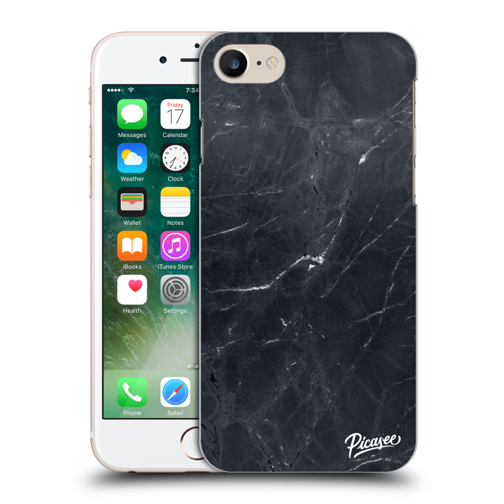 Picasee silikonska prozirna maskica za Apple iPhone 8 - Black marble