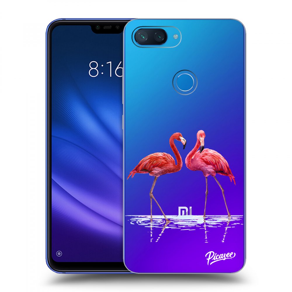 Picasee silikonska prozirna maskica za Xiaomi Mi 8 Lite - Flamingos couple