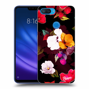 Picasee crna silikonska maskica za Xiaomi Mi 8 Lite - Flowers and Berries