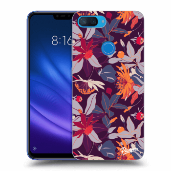 Picasee crna silikonska maskica za Xiaomi Mi 8 Lite - Purple Leaf