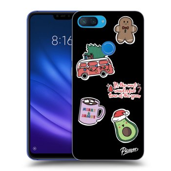 Picasee crna silikonska maskica za Xiaomi Mi 8 Lite - Christmas Stickers