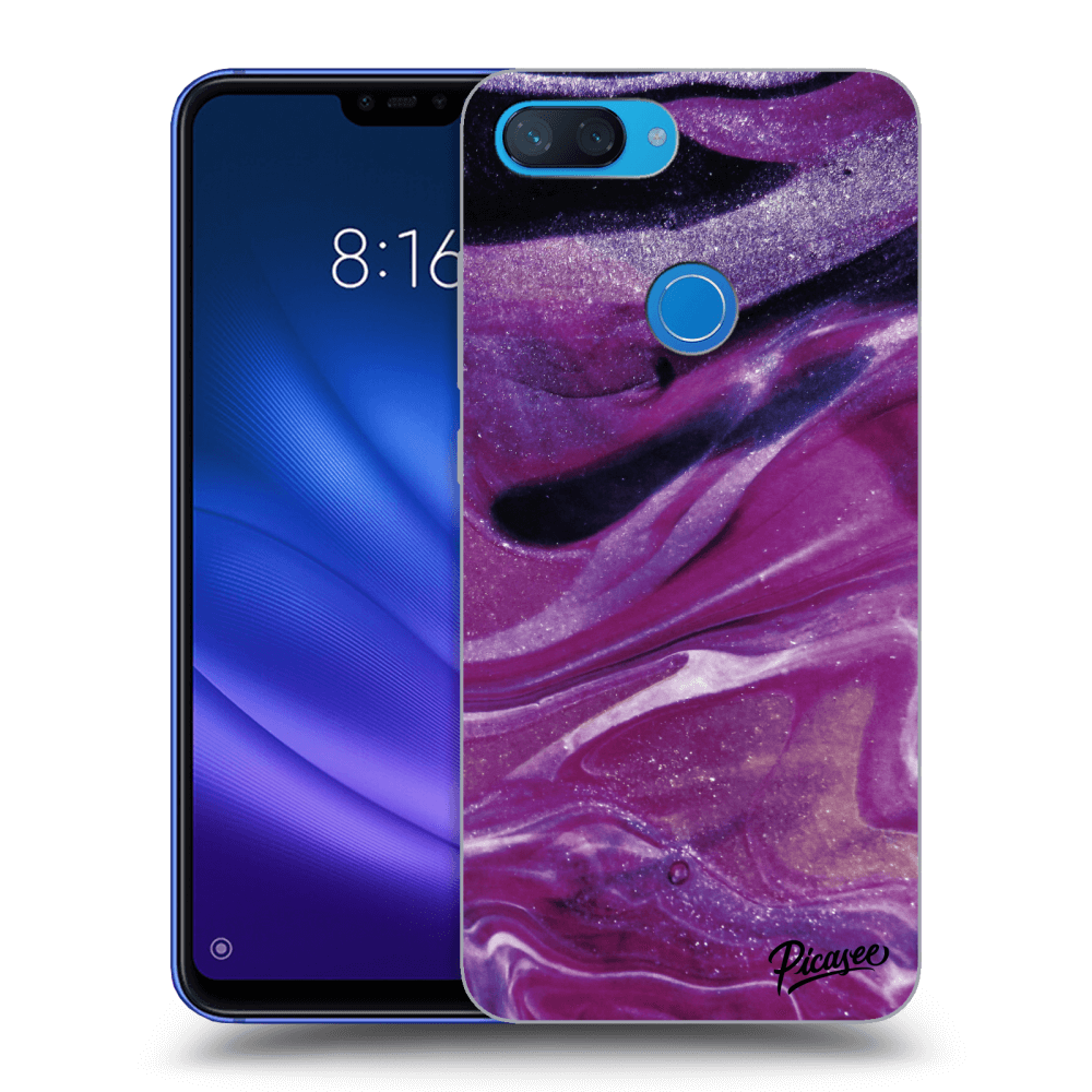 Picasee silikonska prozirna maskica za Xiaomi Mi 8 Lite - Purple glitter