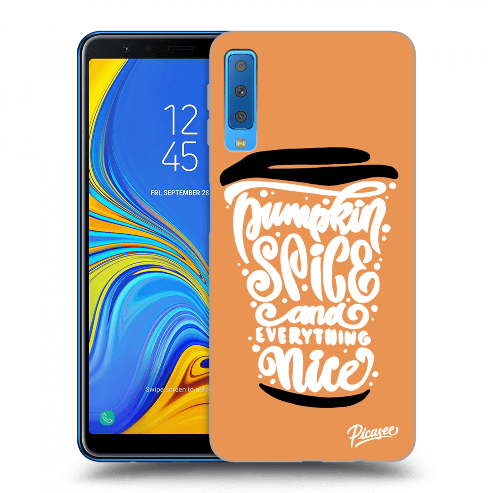 Picasee crna silikonska maskica za Samsung Galaxy A7 2018 A750F - Pumpkin coffee