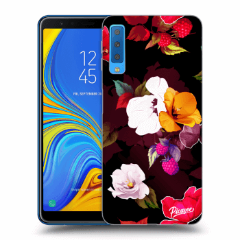 Picasee crna silikonska maskica za Samsung Galaxy A7 2018 A750F - Flowers and Berries