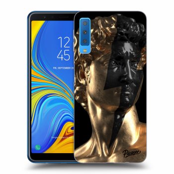 Picasee crna silikonska maskica za Samsung Galaxy A7 2018 A750F - Wildfire - Gold