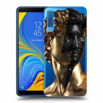 Picasee silikonska prozirna maskica za Samsung Galaxy A7 2018 A750F - Wildfire - Gold