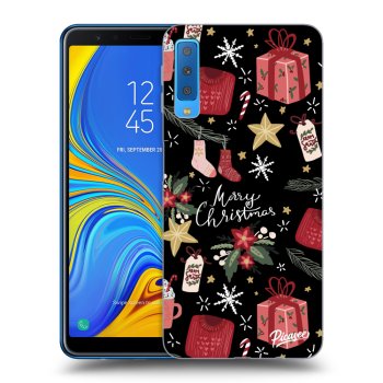 Picasee crna silikonska maskica za Samsung Galaxy A7 2018 A750F - Christmas