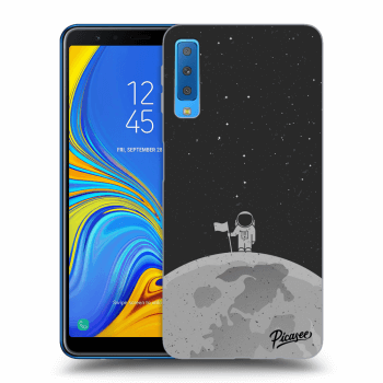 Picasee crna silikonska maskica za Samsung Galaxy A7 2018 A750F - Astronaut