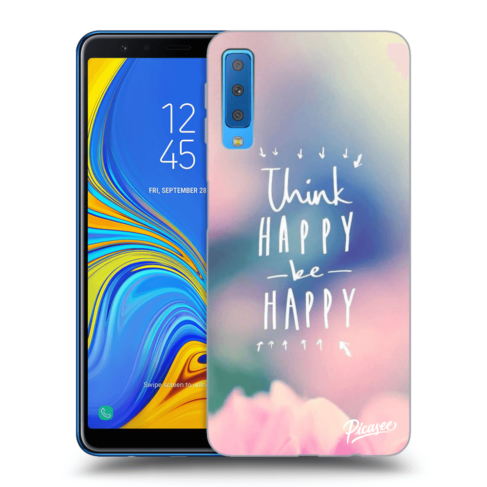Picasee silikonska prozirna maskica za Samsung Galaxy A7 2018 A750F - Think happy be happy