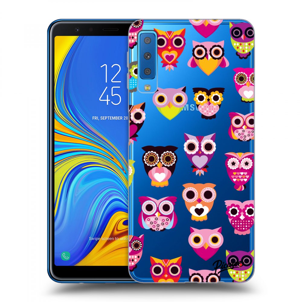 Picasee silikonska prozirna maskica za Samsung Galaxy A7 2018 A750F - Owls