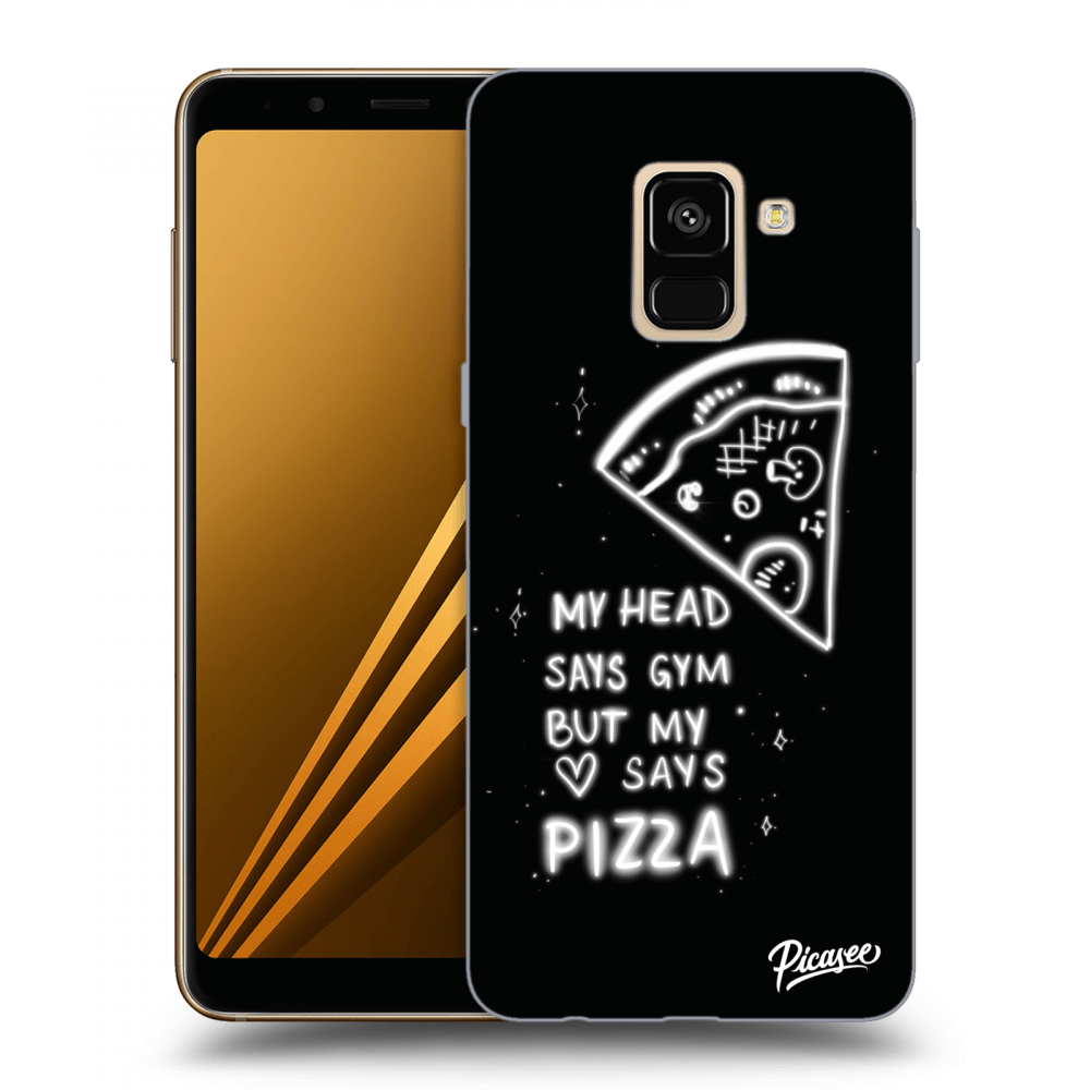 Picasee crna silikonska maskica za Samsung Galaxy A8 2018 A530F - Pizza