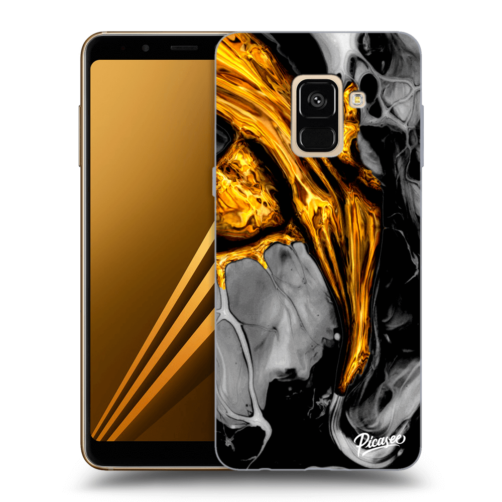 Picasee crna silikonska maskica za Samsung Galaxy A8 2018 A530F - Black Gold