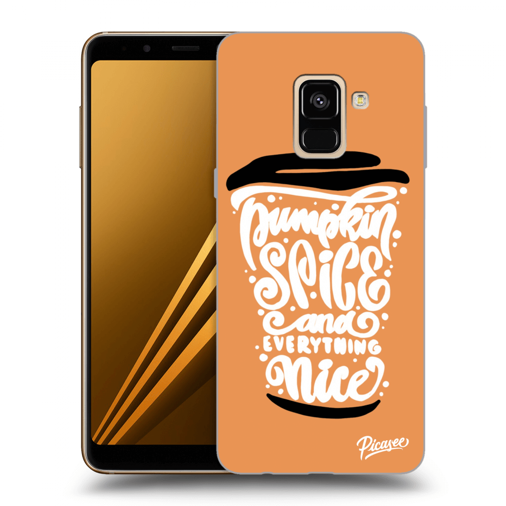 Picasee crna silikonska maskica za Samsung Galaxy A8 2018 A530F - Pumpkin coffee