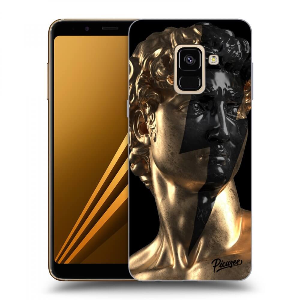 Picasee crna silikonska maskica za Samsung Galaxy A8 2018 A530F - Wildfire - Gold