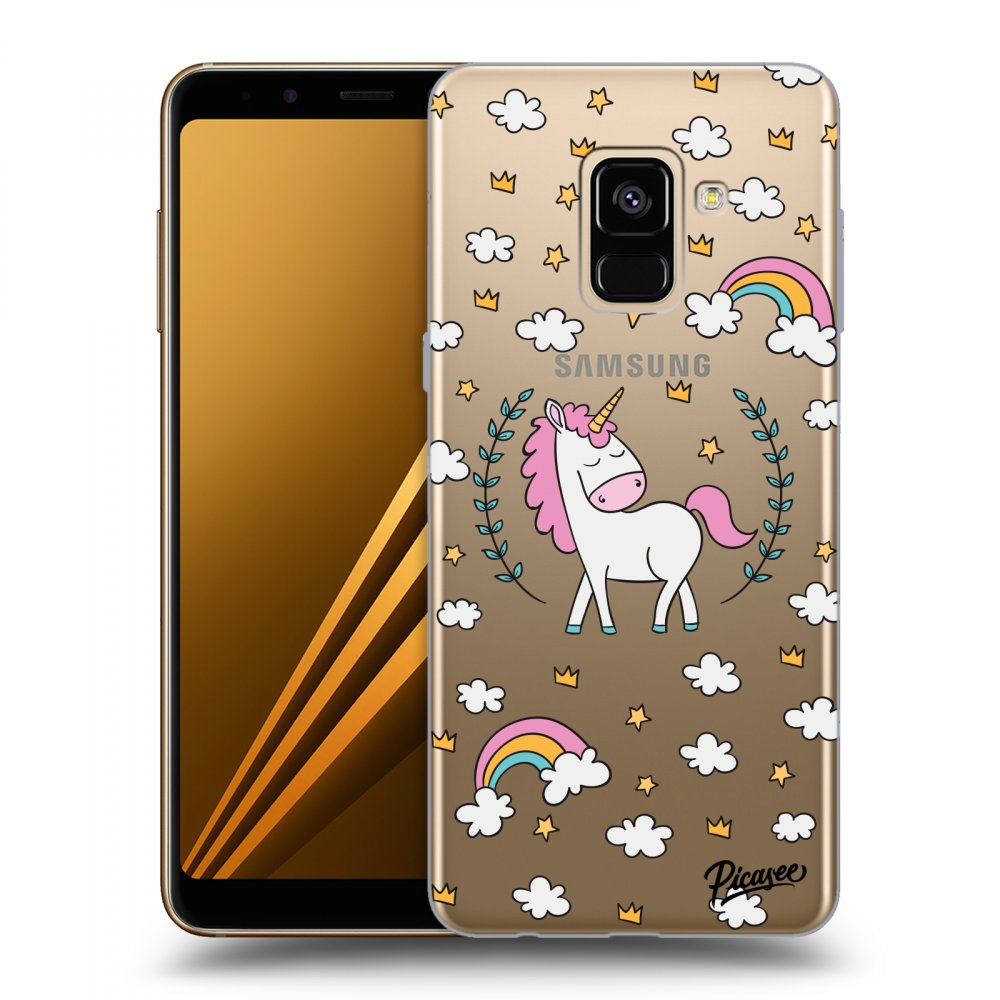 Picasee silikonska prozirna maskica za Samsung Galaxy A8 2018 A530F - Unicorn star heaven