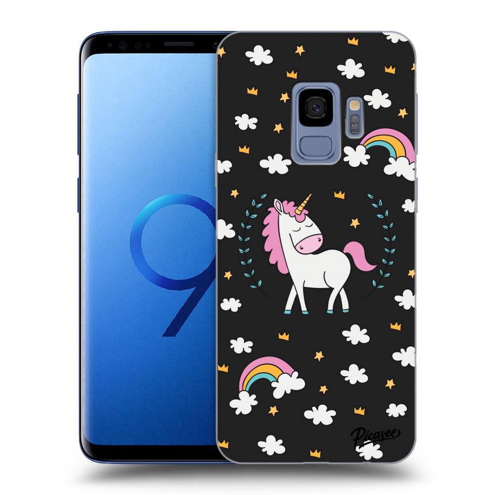 Picasee crna silikonska maskica za Samsung Galaxy S9 G960F - Unicorn star heaven