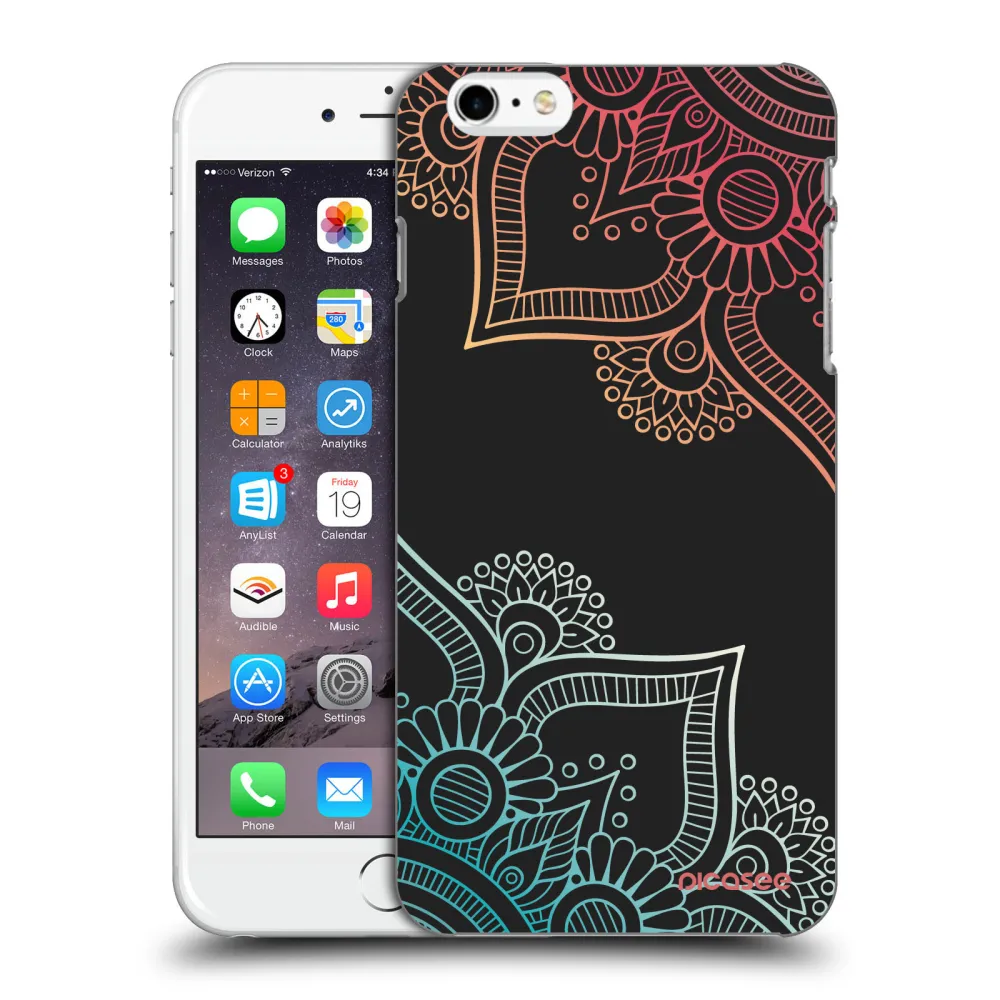 Picasee crna silikonska maskica za Apple iPhone 6 Plus/6S Plus - Flowers pattern