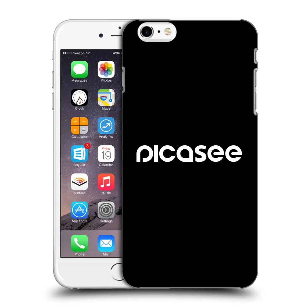 Picasee crna silikonska maskica za Apple iPhone 6 Plus/6S Plus - Picasee - new logo - white