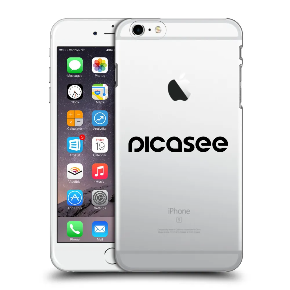 Picasee silikonska prozirna maskica za Apple iPhone 6 Plus/6S Plus - Picasee - new logo - black