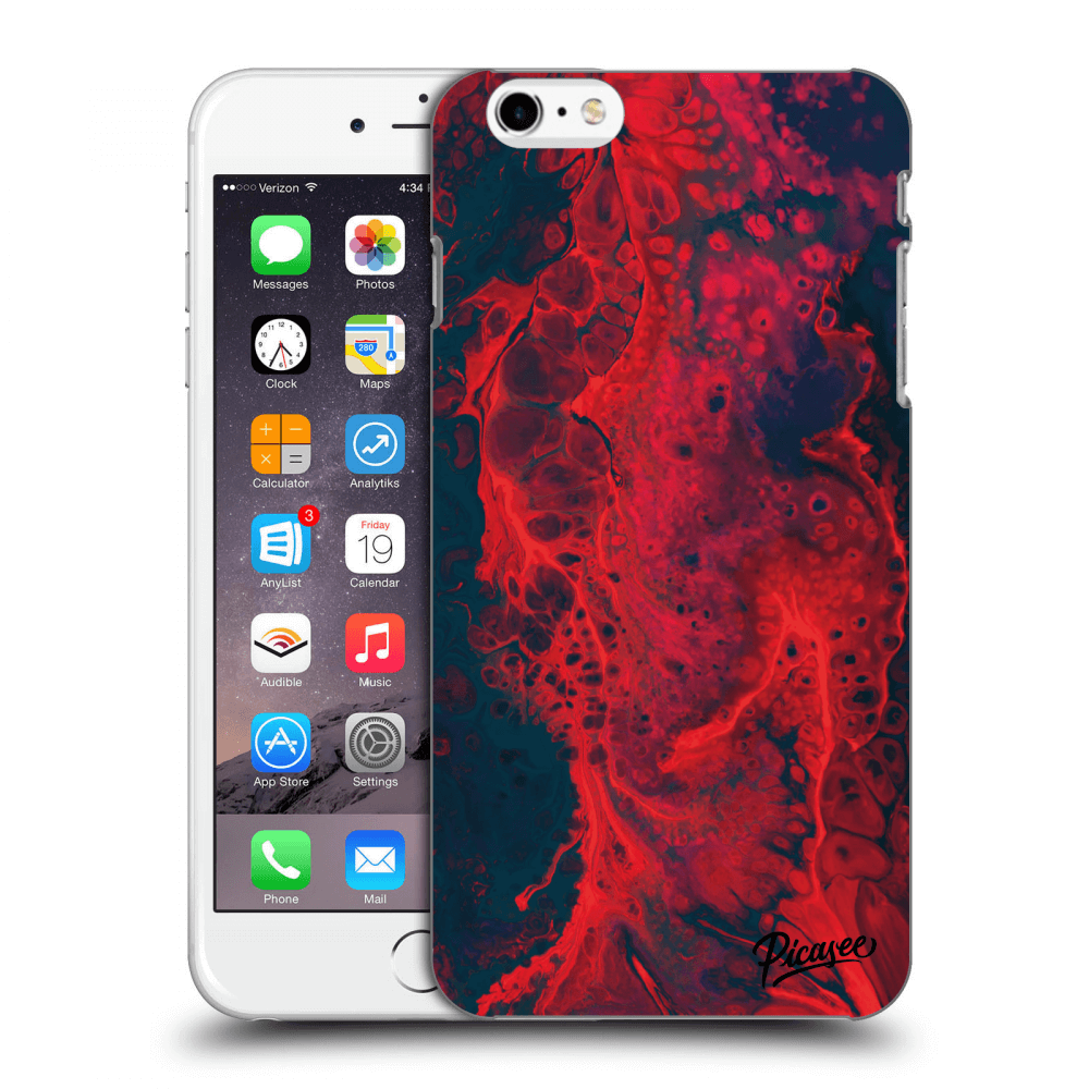 Picasee crna silikonska maskica za Apple iPhone 6 Plus/6S Plus - Organic red