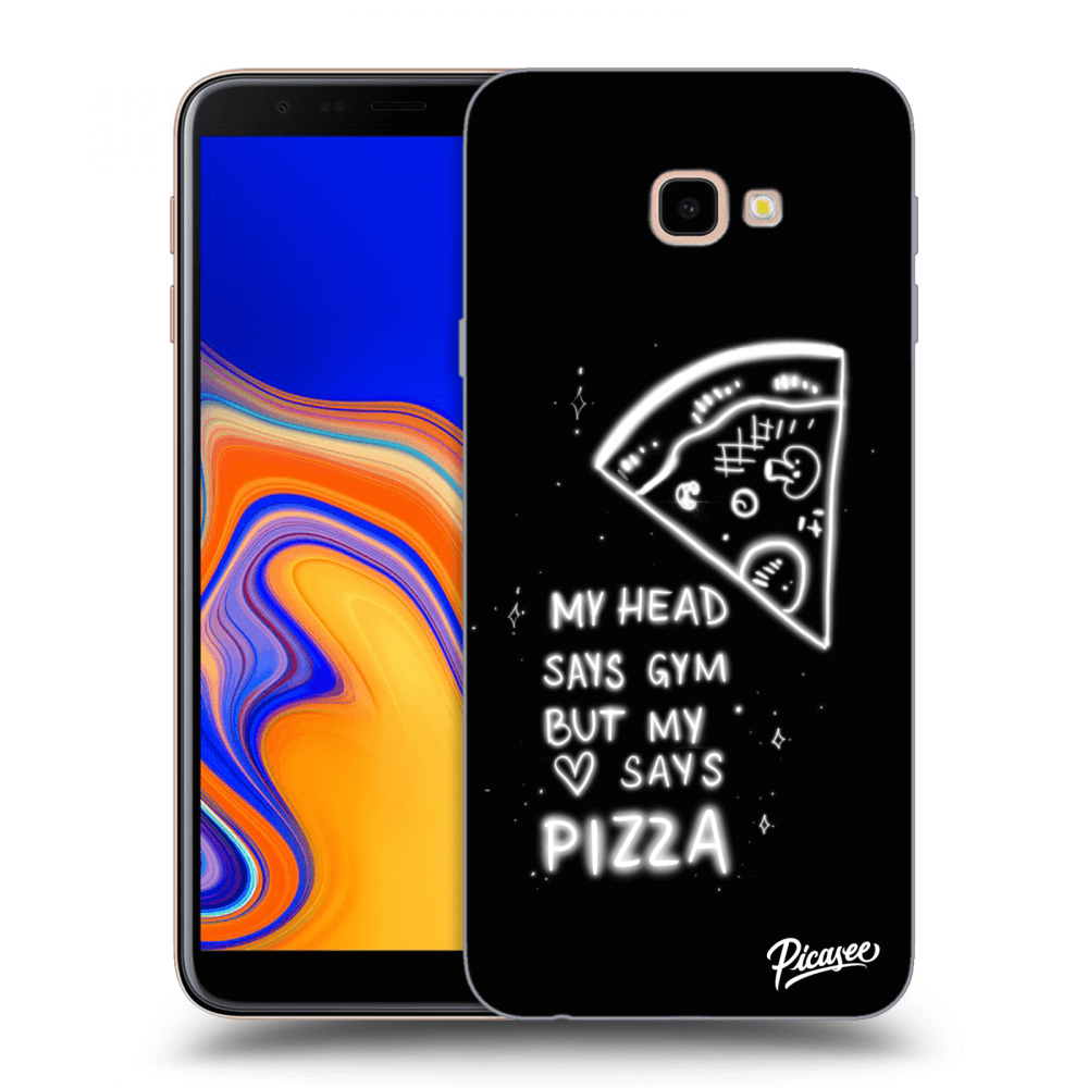 Picasee silikonska prozirna maskica za Samsung Galaxy J4+ J415F - Pizza