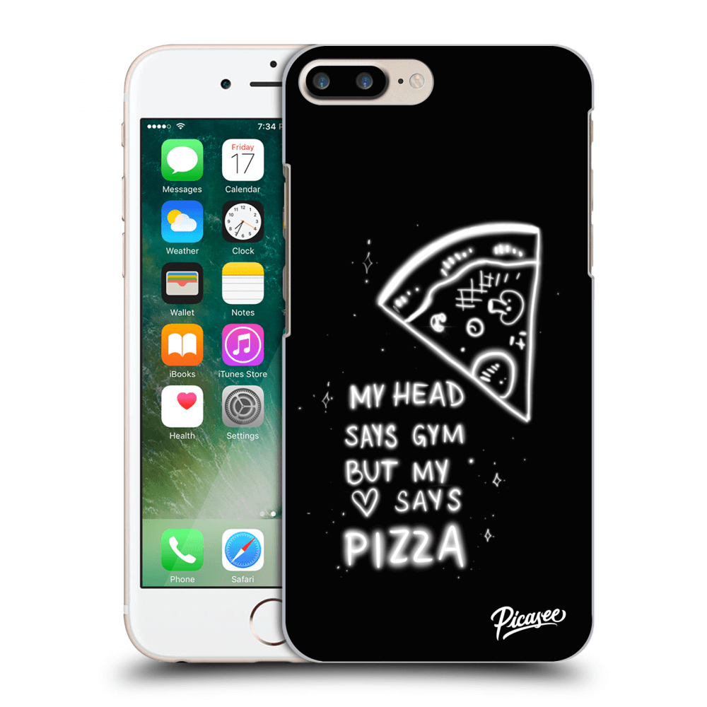 Picasee crna silikonska maskica za Apple iPhone 7 Plus - Pizza