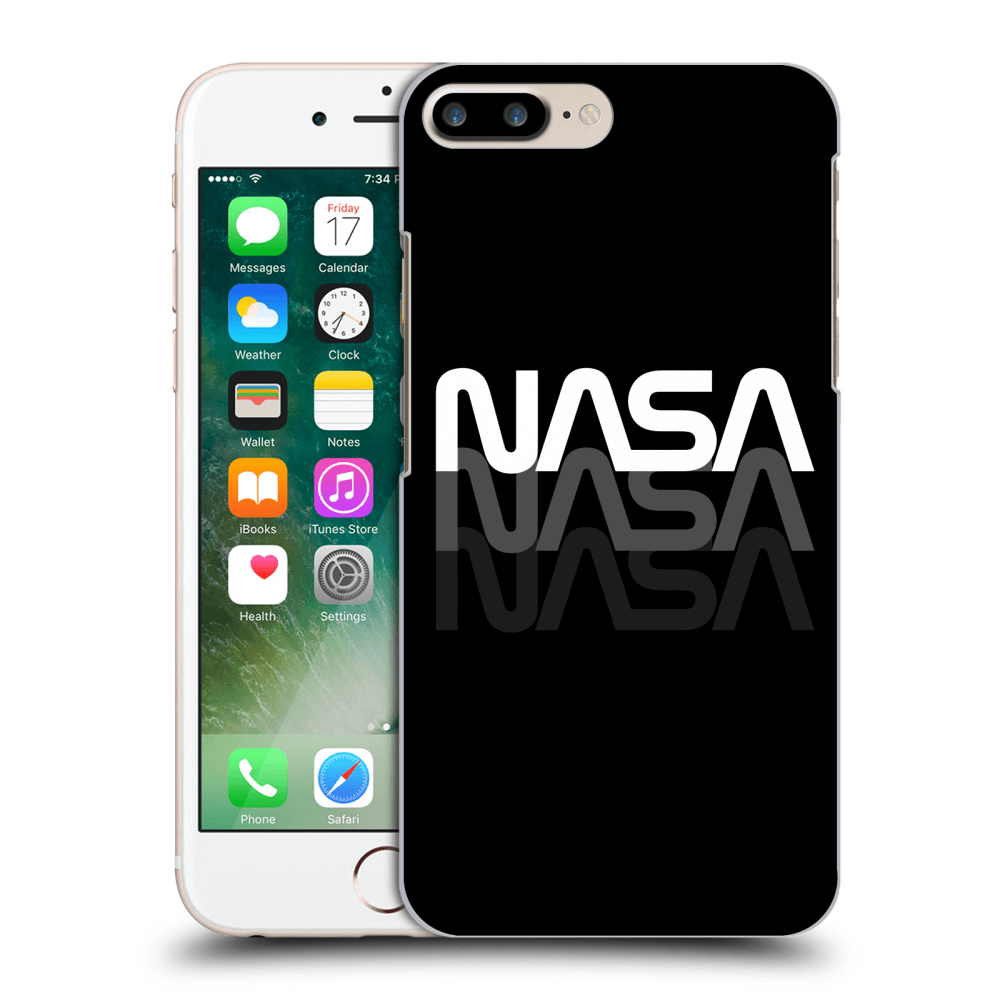Picasee crna silikonska maskica za Apple iPhone 7 Plus - NASA Triple