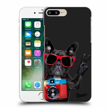 Picasee crna silikonska maskica za Apple iPhone 7 Plus - French Bulldog