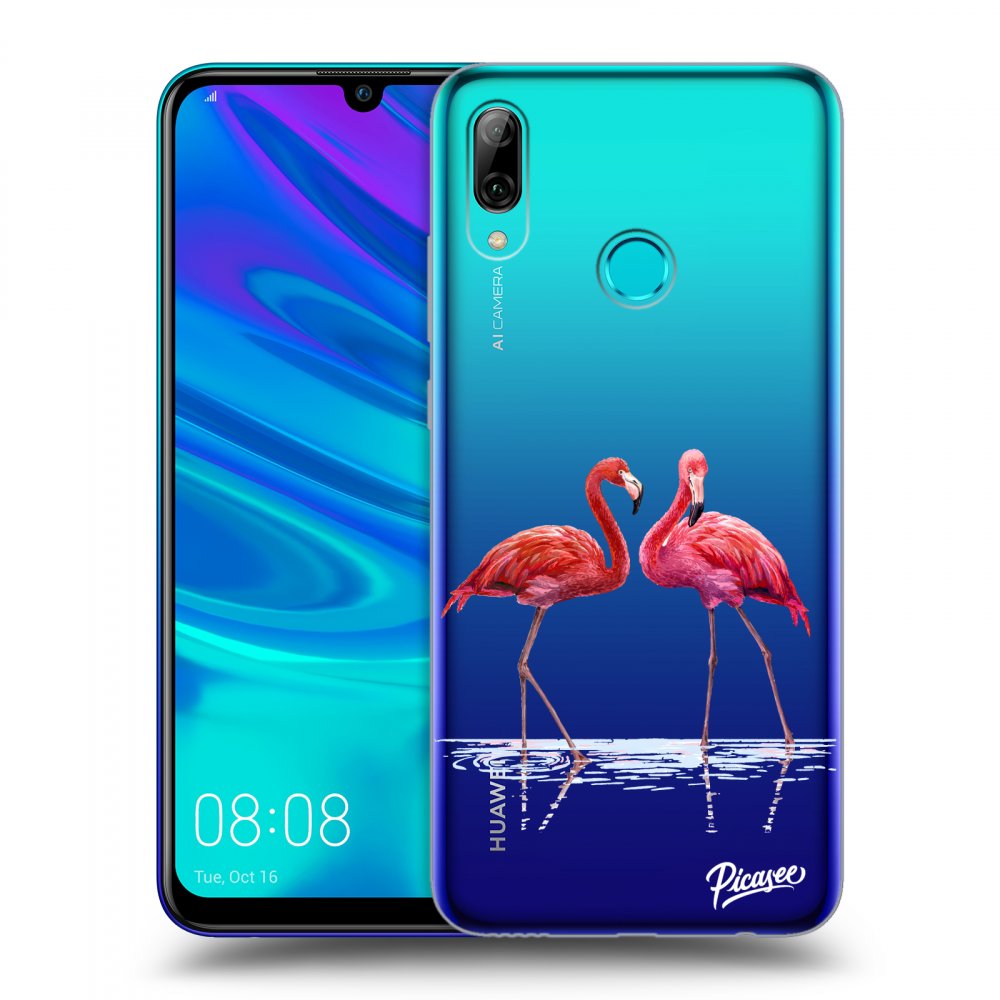 Picasee silikonska prozirna maskica za Huawei P Smart 2019 - Flamingos couple