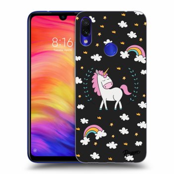 Picasee crna silikonska maskica za Xiaomi Redmi Note 7 - Unicorn star heaven