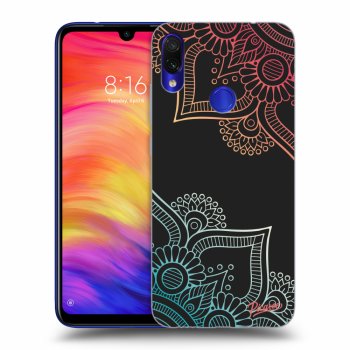 Picasee crna silikonska maskica za Xiaomi Redmi Note 7 - Flowers pattern