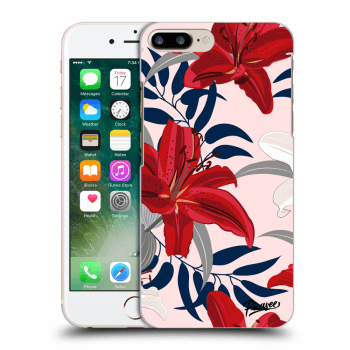 Picasee silikonska prozirna maskica za Apple iPhone 8 Plus - Red Lily