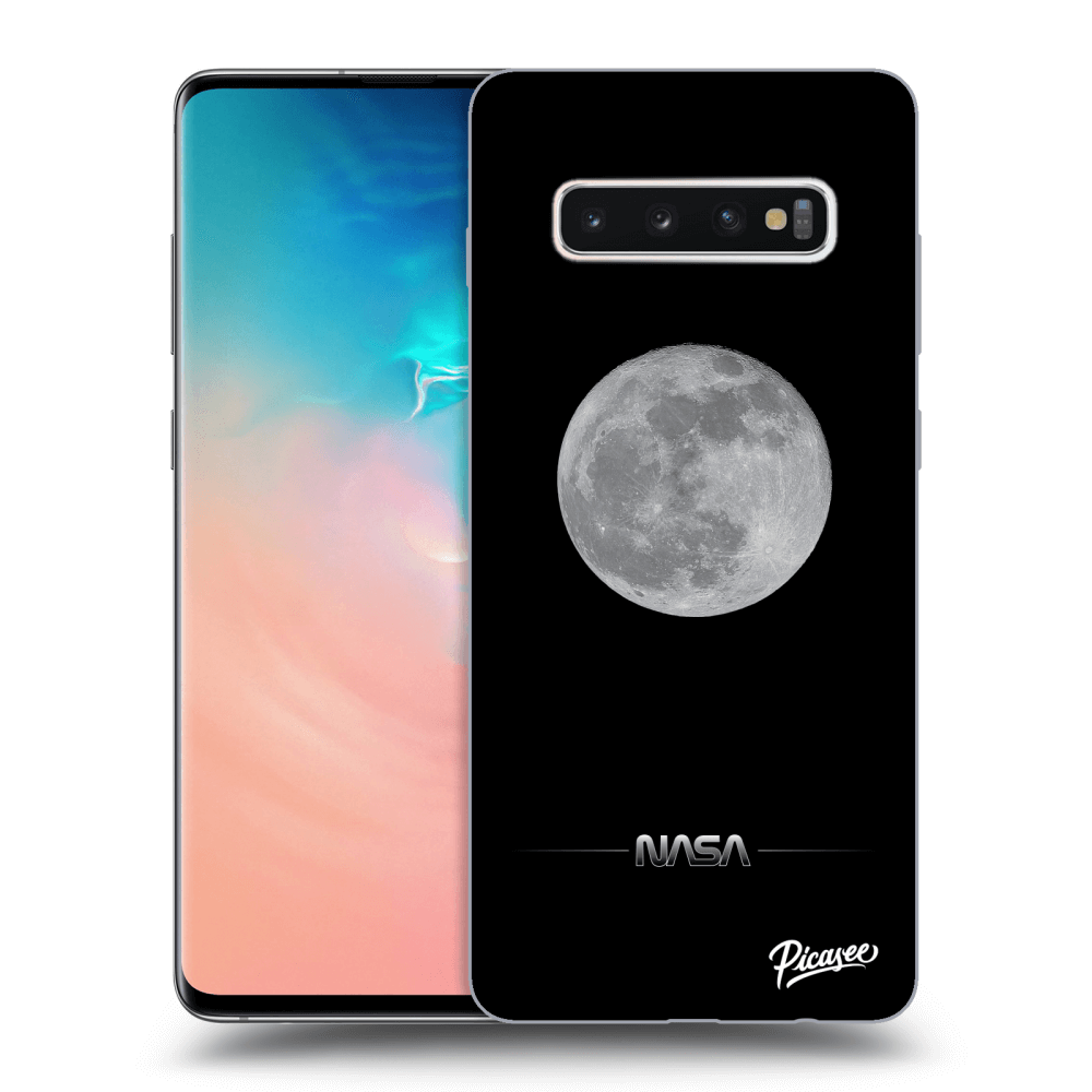 Picasee crna silikonska maskica za Samsung Galaxy S10 Plus G975 - Moon Minimal