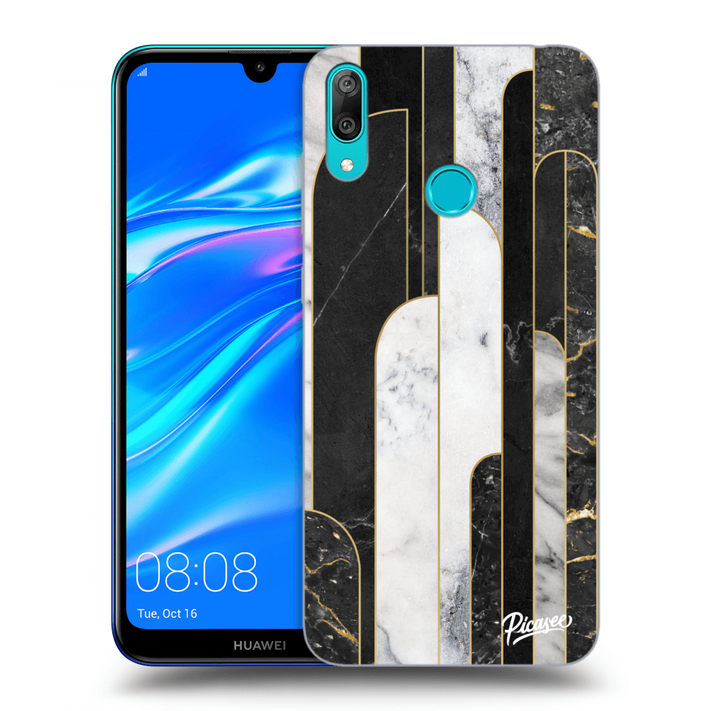 Picasee ULTIMATE CASE za Huawei Y7 2019 - Black & White tile