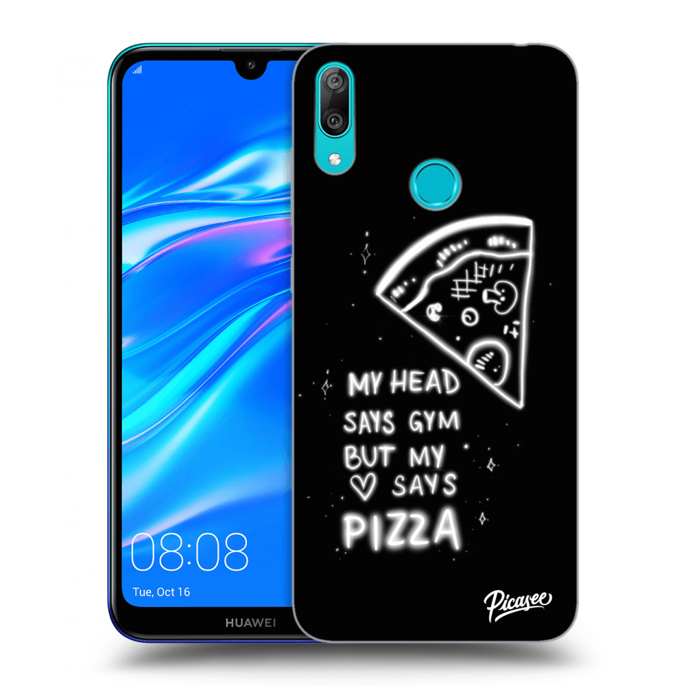 Picasee silikonska prozirna maskica za Huawei Y7 2019 - Pizza