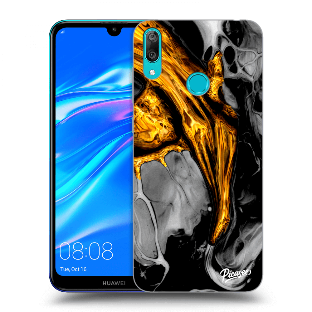 Picasee ULTIMATE CASE za Huawei Y7 2019 - Black Gold