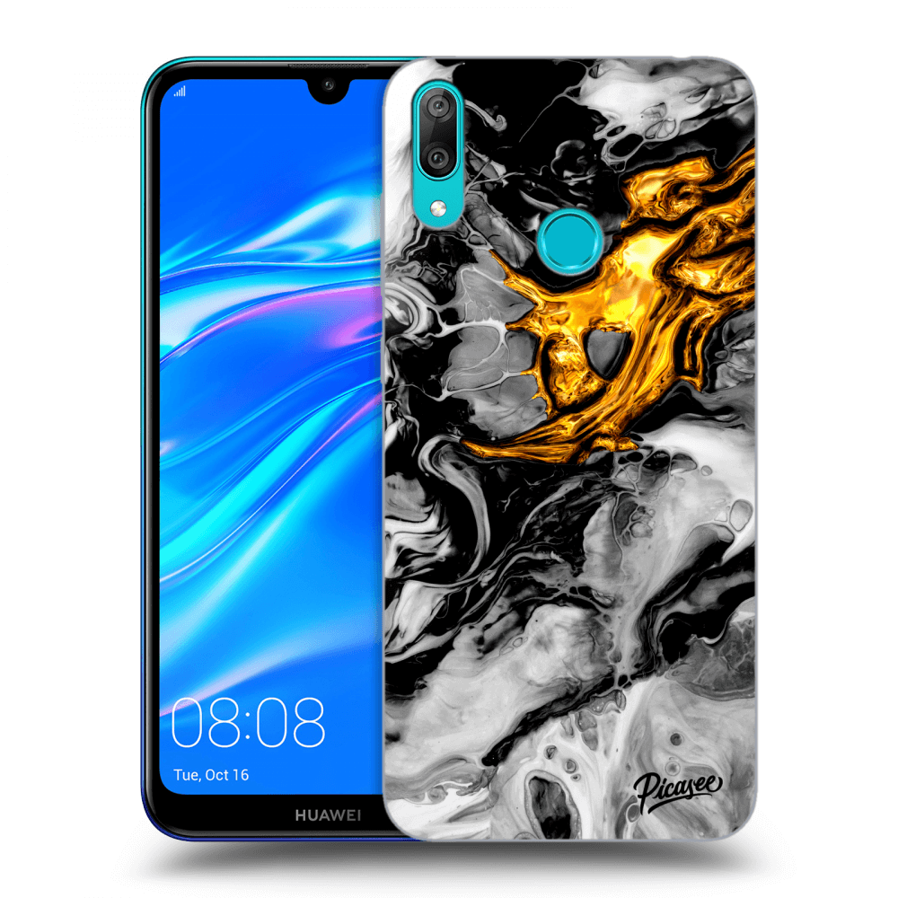 Picasee ULTIMATE CASE za Huawei Y7 2019 - Black Gold 2