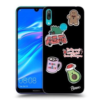 Picasee crna silikonska maskica za Huawei Y7 2019 - Christmas Stickers