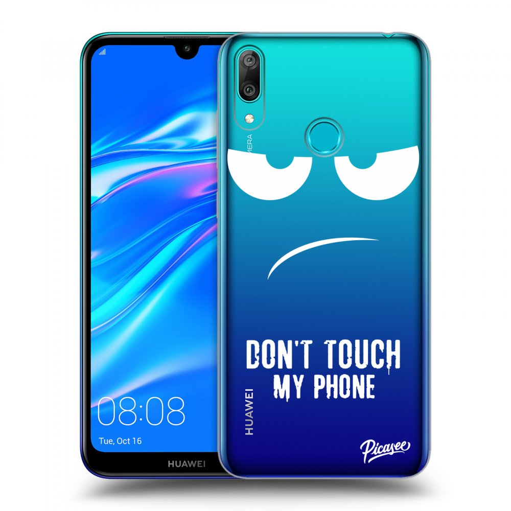 Picasee silikonska prozirna maskica za Huawei Y7 2019 - Don't Touch My Phone