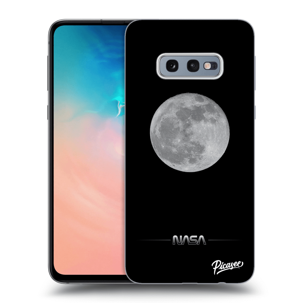 Picasee crna silikonska maskica za Samsung Galaxy S10e G970 - Moon Minimal