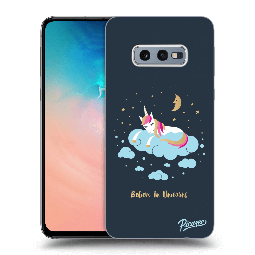 Picasee silikonska prozirna maskica za Samsung Galaxy S10e G970 - Believe In Unicorns