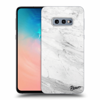 Picasee crna silikonska maskica za Samsung Galaxy S10e G970 - White marble