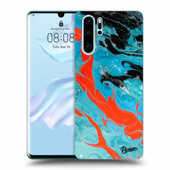 Picasee crna silikonska maskica za Huawei P30 Pro - Blue Magma