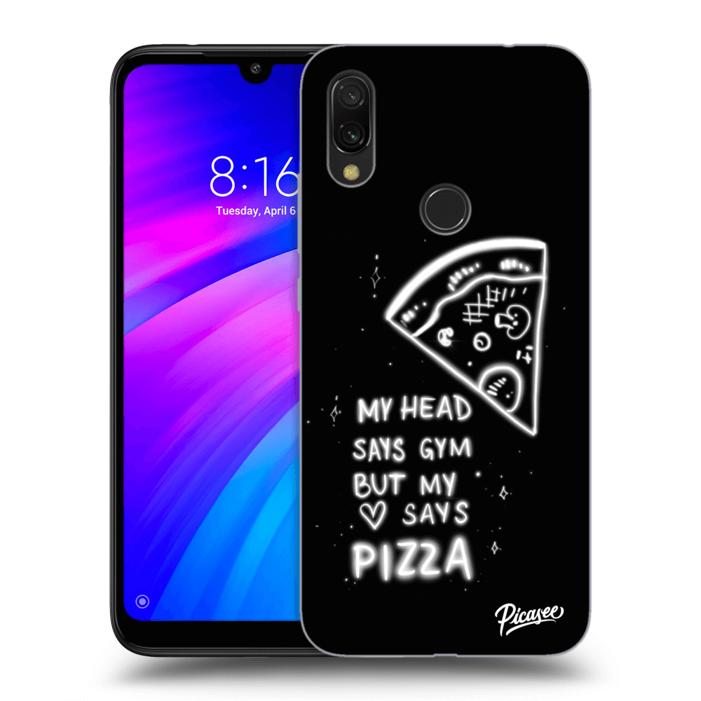 Picasee silikonska prozirna maskica za Xiaomi Redmi 7 - Pizza