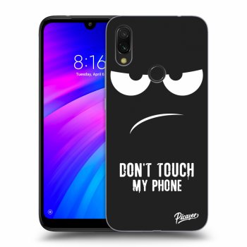 Picasee crna silikonska maskica za Xiaomi Redmi 7 - Don't Touch My Phone
